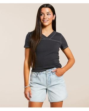 FITZ + EDDI Double V-Neck Top - Black
