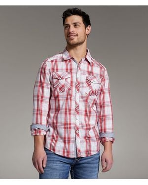 BKE Plaid Athletic Shirt - Red