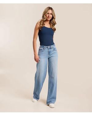 VERVET by Flying Monkey;Flying Monkey Vervet By Flying Monkey Kris Baggy Wide Leg Stretch Jean - Blue