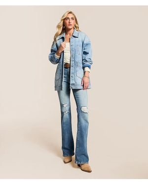 Hidden Jeans Oversized Trucker Denim Stretch Jacket - Blue