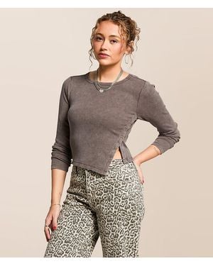 Gilded Intent Asymmetrical Top - Gray