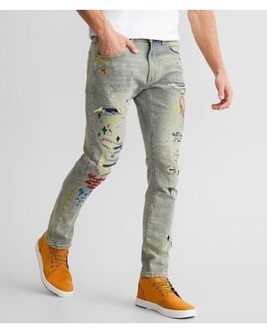 First Row Slim Straight Stretch Jean - Green