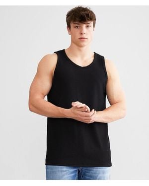 Rustic Dime Ribbed Tank Top - Black