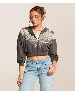 Affliction Aristocrat Cropped Hoodie - Gray