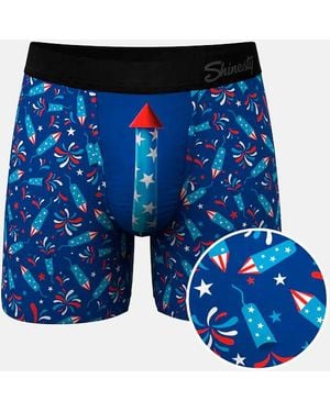 Shinesty The Crotch Rocket Stretch Boxer Briefs - Blue
