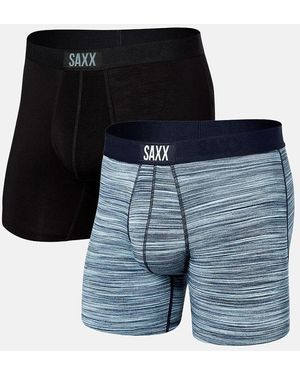 Saxx Underwear Co. Vibe 2 Pack Stretch Boxer Briefs - Blue