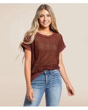 Daytrip Crochet Dolman Top - Red