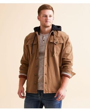 BKE Bradley Denim Stretch Shacket - Brown