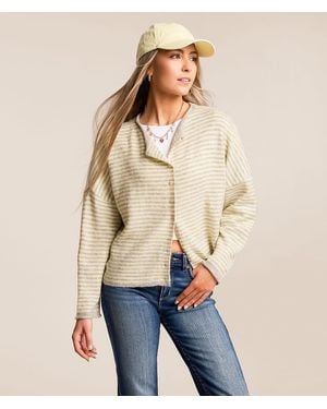 JOA Striped Cardigan Sweater - Natural