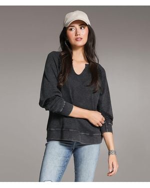 BKE Washed Crochet Thermal - Gray