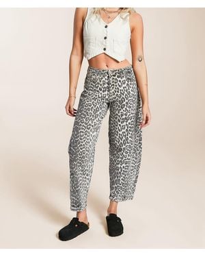 Kancan Kan Can Horseshoe Cheetah Print Stretch Jean - Multicolor