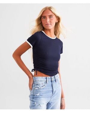 FITZ + EDDI Hanky Ribbed Top - Blue