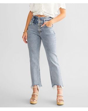 KanCan Signature;KanCan Kan Can Signature High Rise Cropped Straight Stretch Jean - Blue