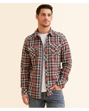 BKE Brushed Plaid Athletic Shirt - Brown
