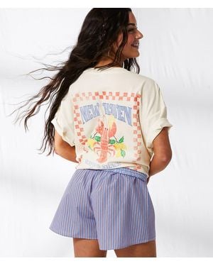33 Coastal New Haven Lobster Oversized T-Shirt - Natural
