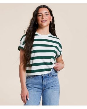 FITZ + EDDI Boxy Striped T-Shirt - Blue