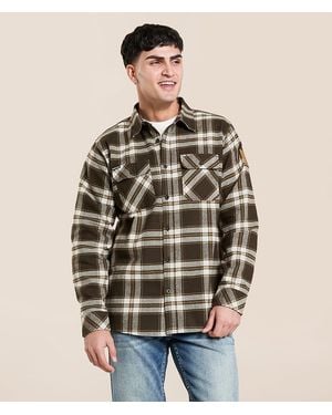 Howitzer Dog Tags Flannel Shirt - Natural