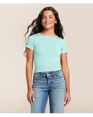 FITZ + EDDI Seamless Cropped T-Shirt - Blue