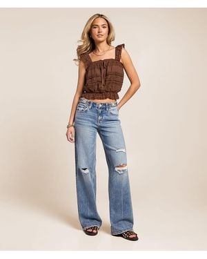 VERVET by Flying Monkey;Flying Monkey Vervet By Flying Monkey Kris Baggy Low Rise Stretch Jean - Blue