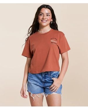 Salty Crew Boat Shop Cropped T-Shirt - Red