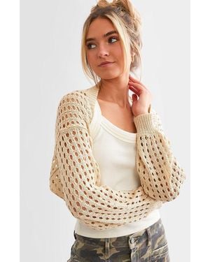 illa illa Open Stitch Bolero Cardigan Sweater - Natural