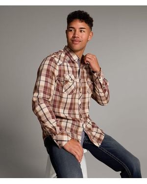 BKE Plaid Athletic Shirt - Brown