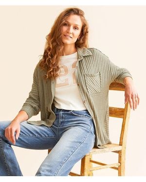 BKE Wide Ribbed Shirt - Blue