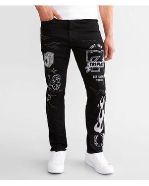 First Row Slim Straight Stretch Jean - Black