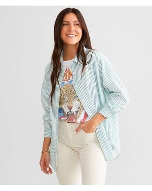 Acoa Striped Woven Blouse - Blue