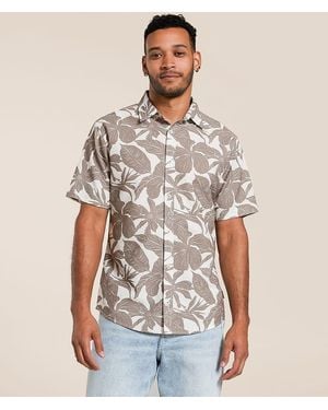 Departwest Seersucker Athletic Performance Shirt - Brown