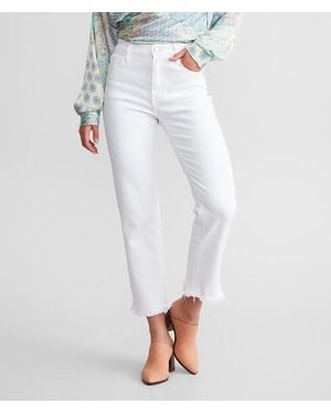 Kancan Kan Can High Rise Cropped Straight Stretch Jean - White