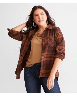 BKE Plaid Flannel Shirt - Brown
