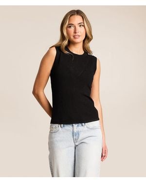 Z Supply Tibi Mesh Tank Top - Black