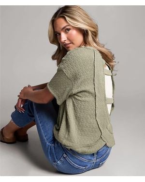 BKE Open Back Top - Brown
