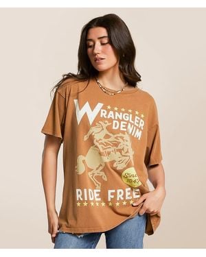 Wrangler Denim Girlfriend T-Shirt - Brown