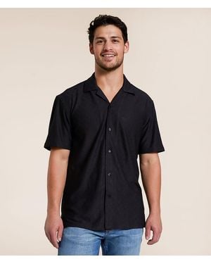 Johnny Q Textured Stretch Shirt - Black