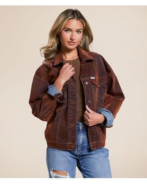 Wrangler Cowboy Velvet Denim Jacket - Brown