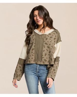 Pol Pieced Floral Top - Natural