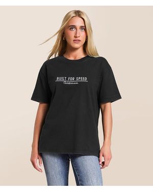 Modish Rebel Built For Speed Oversized T-Shirt - Black