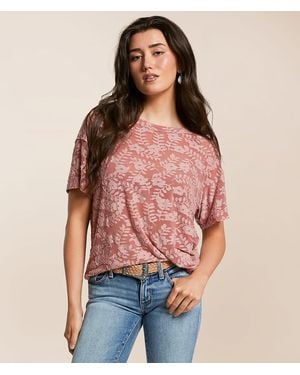 Daytrip Floral Jacquard Top - Red
