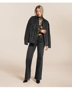 Hidden Jeans Blake Studded Comfort Flare Stretch Jean - Black