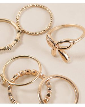 BKE 6 Pack Bow Ring Set - Natural