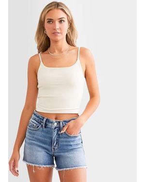 Buckle Black Cropped Shaping & Smoothing Tank Top - Blue