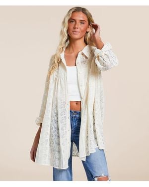 Oli & Hali Floral Tunic Blouse - Blue