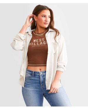 Almost Famous Collared Blouse - Blue