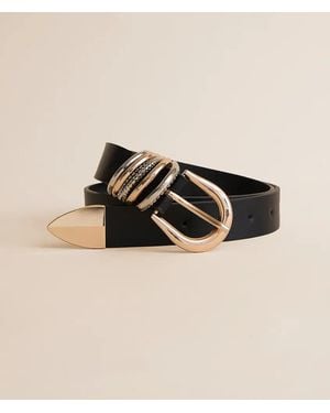 BKE Glitz Mixed Metal Belt - Black