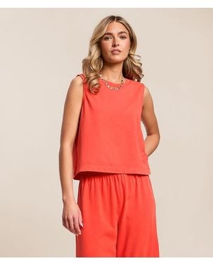 Z Supply Sloane Jersey Cropped Muscle Tank Top - Red