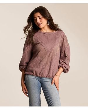 Daytrip Nubby Lace Top - Red