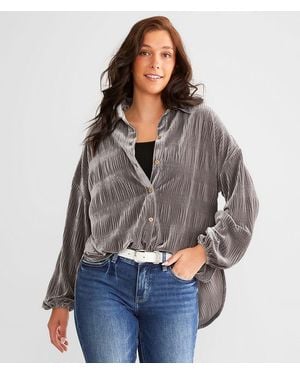 Daytrip Velvet Shirt - Gray