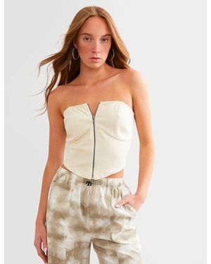 Willow & Root Corset Denim Tube Top - Natural